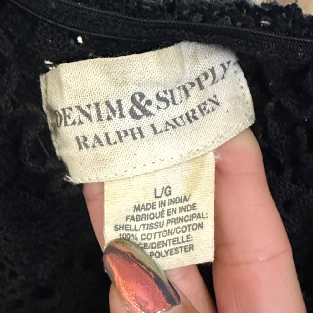 Denim & Supply Ralph Lauren Black Lace Blouse - Picture 2 of 6
